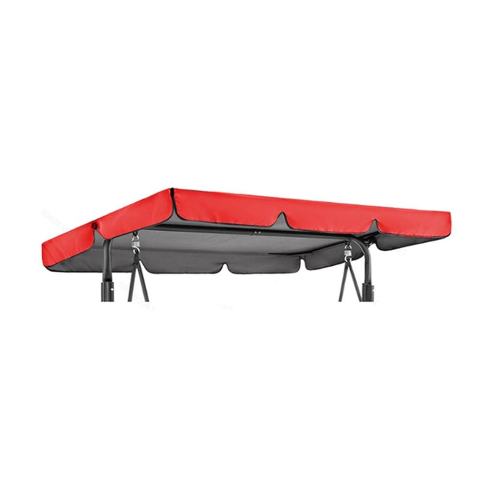 Swing Canopy Replacement Cover, 210D Oxford Cloth Waterproof Patio Swing Canopy Top Cover, UV Resistant Garden Porch Swing Roof For 2-3 Seat(Red,420D：190 * 132 * 15cm)