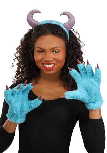 Disney Pixar Monsters Inc. Sulley Costume Accessory Kit | Furry Blue Monster Ears and Gloves Standard