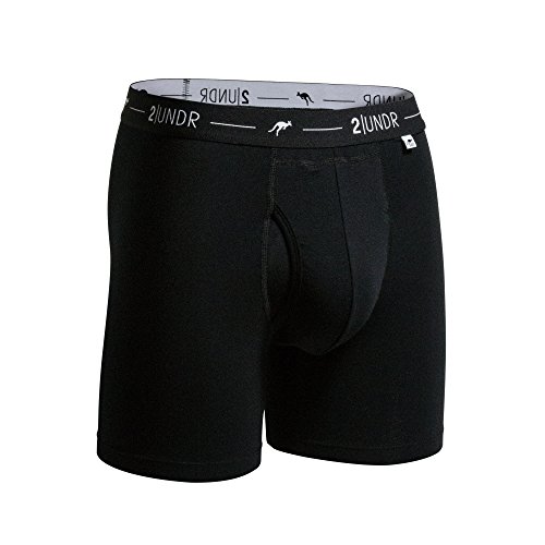 2UNDR Men's Day Shift Boxer Brief, Black, Large