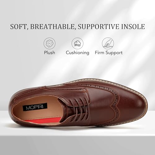 Image of Men Dress Shoes Formal Lace Up Latex Insole Oxford Business Wedding Leather Derby Shoe