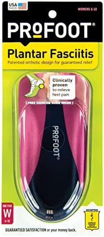 PROFOOT Orthotic Insoles for Plantar Fasciitis & Heel Pain, Women's 6-10, 1 Pair, Gel Heel Shock Absorbing Insoles to Help Reduce Pain & Stress, Foot Care Arch Support Inserts for Shoes
