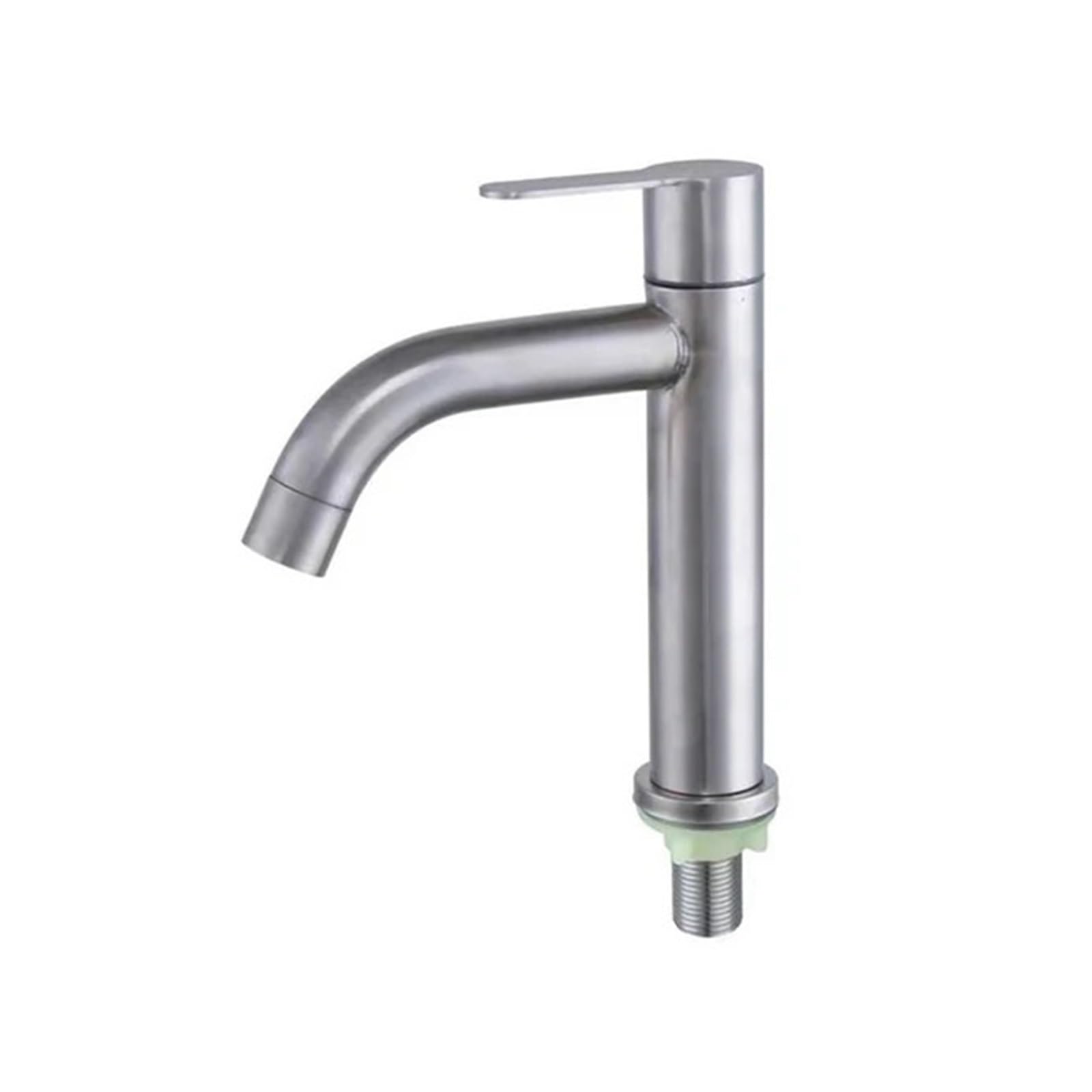 Jvddi 01 Basin Faucet Single Deck Mount Sink Water Taps Stainless Steel Silver Bathroom(01)