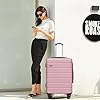 Explorer Lightweight Hardside Expandable Luggage Spinner Wheels Suitcase Wtsa Lock Pink New 3 Piece Set