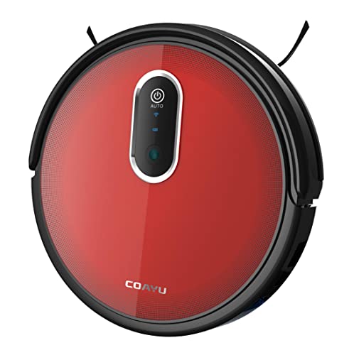 Robot Vacuum, COAYU C560 Mopping Vacuum Robot Cleaner with Camera, Wi-Fi App Control, 1800Pa Strong Suction, 55dB Low Noise, Good for Pet Hair, Carpets, Hard Floors (Red)
