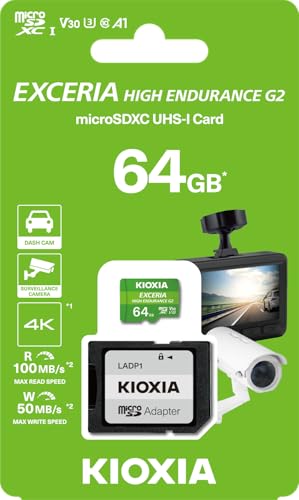 Excerıa Hıgh Endurance G2 64GB microSDXC Hafıza Kartı – Uhs-I U3 V30 C10 A1,100MB/s Okuma, 50MB/s Yazma, 4K; sürekli kayıt
