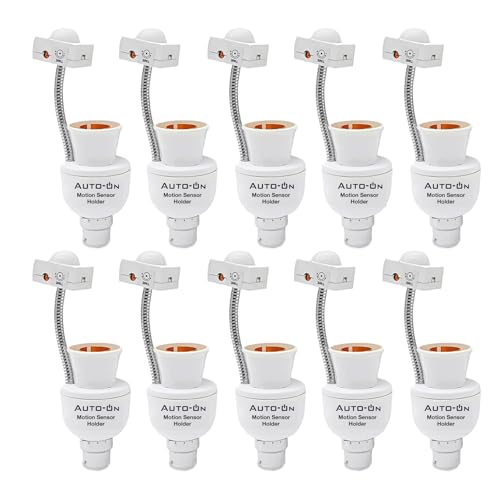 Image of Auto-ON Motion Sensor Bulb Holder (Converts Any Bulb to Automatic) (Electricity Saver) (No Day /Night Sensing) (One Year Waranty)- Pack of 10
