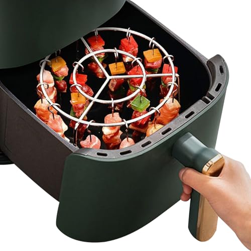 Grille de Barbecue pour Air Fryer, Support à brochettes, Inox 304, compatible friteuse à air et four, cuisson verticale sans retournement, 16×10cm, pour...