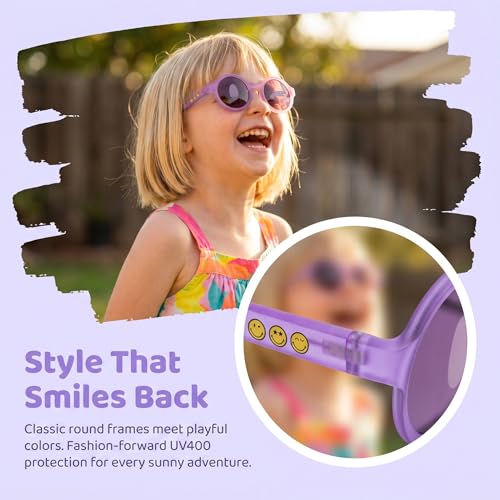 Image of SMILEYWORLD Kids Sunglasses for Boys Girls Age 3-12 UV400 Protection Sunglasses, Flexible Lightweight Shades