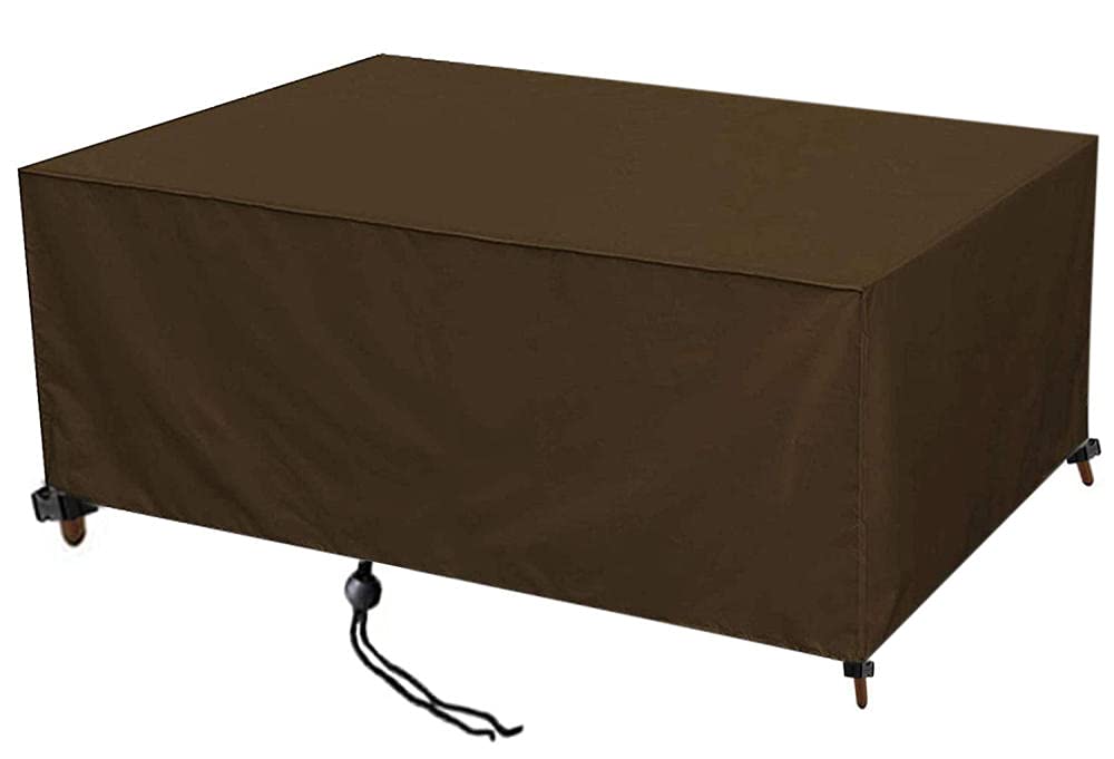 Garden Furniture Covers,360x320x100cm(141.7x126.0x39.4in) Rectangular Patio Table Cover,420D Heavy Duty Oxford Tear-Resistant ，Waterproof, Anti-UV, for Outdoor Rattan Patio Furniture Cover， Brown