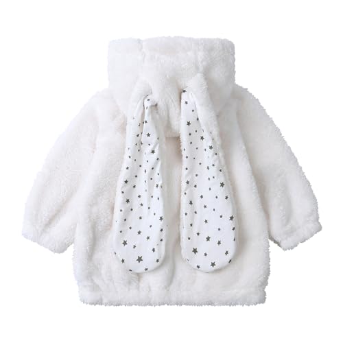 MYGBCPJS Boys Girls Fuzzy Bunny Ears Hoodie Coat Pockets Toddler Kid Thicken Fleece Zip Up Long Sleeve Hoody Hooded Jacket2