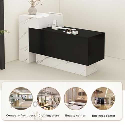 Recept desk chiudibile con serratura con apertura sto, scrivania moderna da ufficio per aziende, contatore per nizat efficienti e professal Worpaces