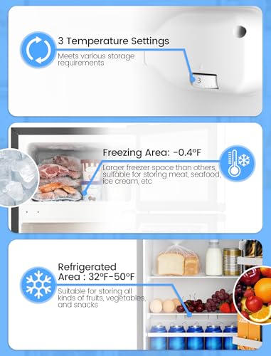 Image of COWSAR 2.5 Cu.Ft Mini Fridge with Freezer, Double Reversible Door Compact Apartment Refrigerator with 2 Removable Shelves, Commercial Dorm Fridge for Bedroom, Office, Kitchen, Dorm, Silver