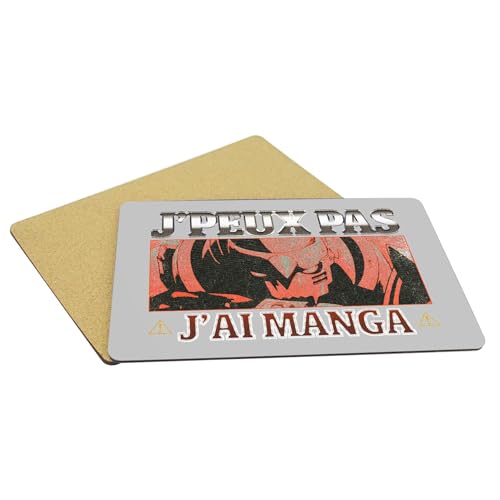 Sets de table manga gris napperons souples en liège grand format otaku