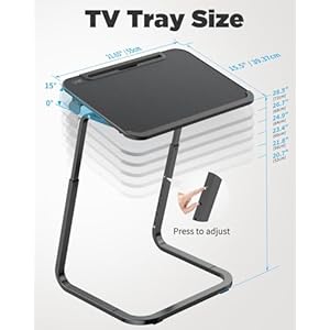 SAIJI TV Tray Table - Heavy Duty Extra Large TV Tray, Upgraded TV Dinner Trays for Eating Snack Food, Tilt & Height Adjustable TV Tray Laptop Desk for Sofa & Bedside Small Table SAIJI TV Tray Table Heavy Duty Extra Large TV Tray Upgraded TV Dinner Trays for Eating Snack Food Tilt Height Adjustable TV Tray Laptop Desk for Sofa Bedside Small Table