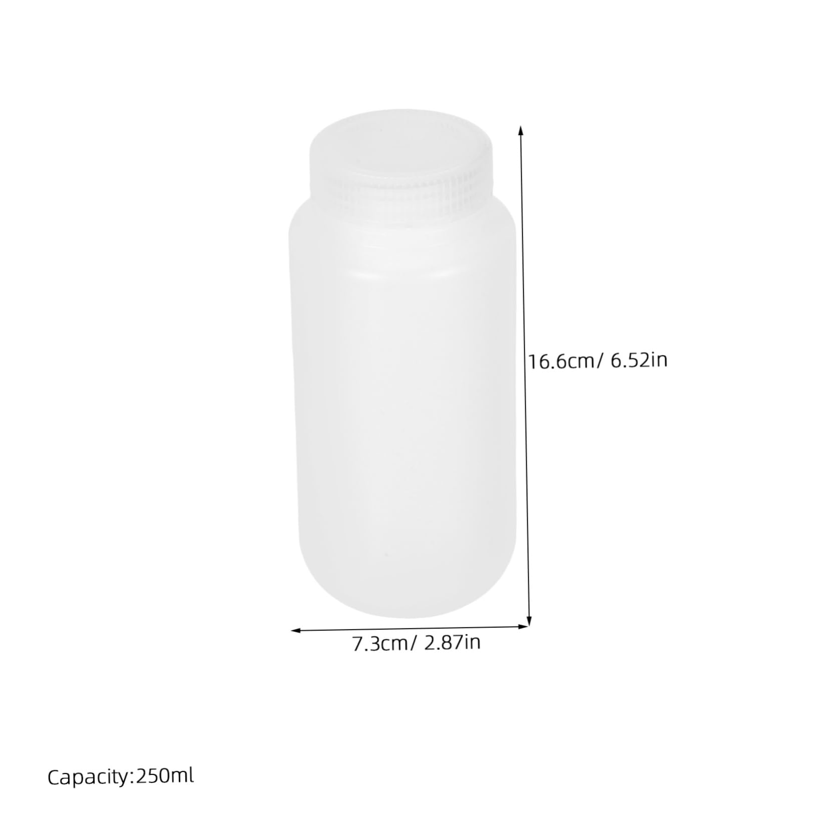 Botella de Laboratorio de Plástico de Boca Ancha 500ml Color Blanco 6 Pcs