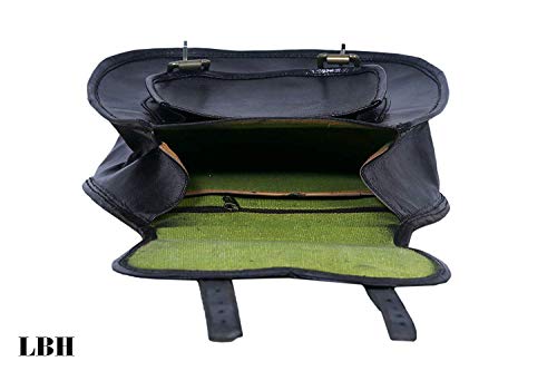 2 X Motorcycle Side Pouch BLACK Leather Side Pouch Saddlebags Saddle Panniers (2 Bags) Motorcycle Bicycle Bike - Thumbnail 4