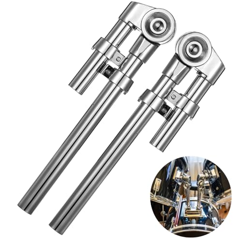 2 PCS Tom Drum Brackets, Tom Mount Holder Arm, Adjustable Tom Mounting Holder, Sturdy Metal Tom Drum...