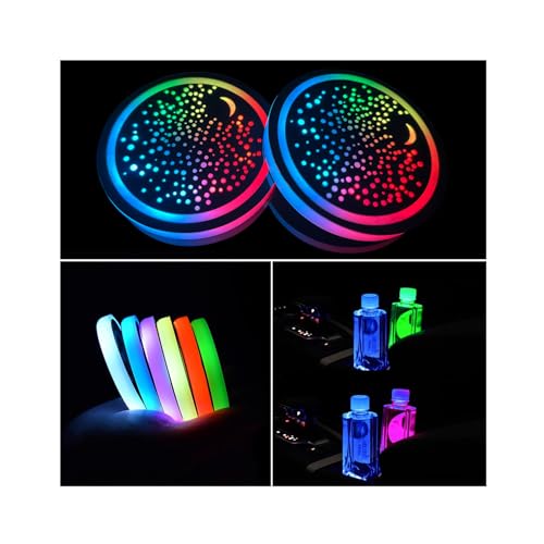 2 Pcs Luz LED para Portavasos de Auto con Cable USB miniatura 1