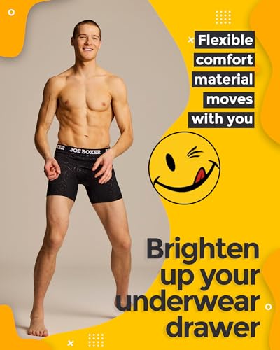 JOE BOXER Stretch Cotton or Performance Microfiber Boxer Briefs for Men Pack of 4, Mens Underwear Boxer Briefs 4-Pack4