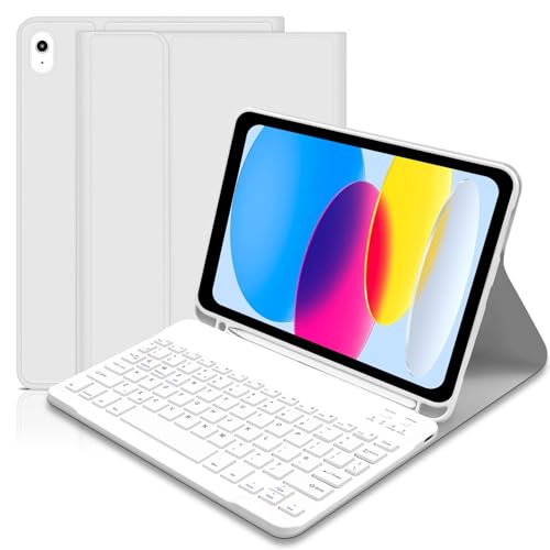 tititinita Keyboard Case for iPad A16 11th Generation 2025 and 10th Generation 2022 (11/10.9 inch), Detachable Bluetooth Keyboard Cover with Pencil Holder for iPad 11/10 Gen, Grey