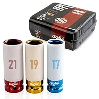 MJW Schlagschrauber Nüsse 17/19/21 mm Set Steckschlüsselsatz mit Felgenschutz