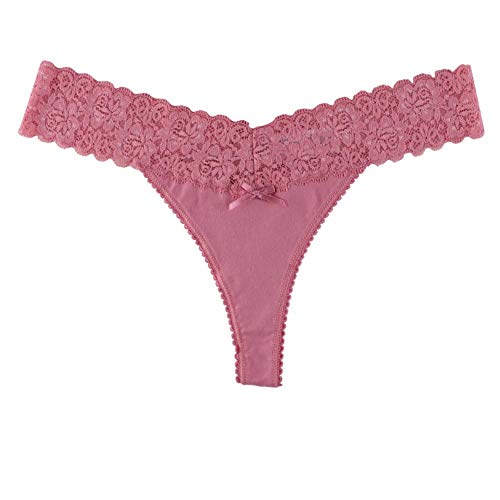 UWOCEKA Cotton Thongs for Women,Variety of Thong Lace Trim 10 Pack of Undies Panties Tanga4