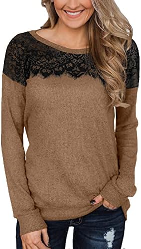 For G and PL Women’s 2024 Fall Winter Long Sleeve Crewneck Lace Top Shirt Dressy Casual Elegant Sweatshirt