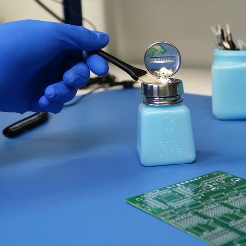 Generic R & R Lotion SD-6-ESD 6 oz. ESD-Safe Solvent Dispenser One-Touch Pump, Blue