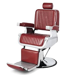Artist hand Heavy Duty Hydraulic Recline Barber Chair Salon Chair Barber Chairs for Hair Stylist Tattoo Chair Barber Salon Equipment (Red)