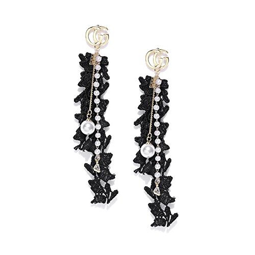 Jewels Galaxy Exclusive Luxuria Luscious White Pearls & Lace Design Gold Plated Splendid Earrings Jewellery For Women & Girls (FMYN-ERG-9808) (B07DW8BHDX) Amazon Price History, Amazon Price Tracker