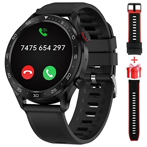 Bebinca GT2 Smart Watch for men Bluetooth Make/Receive Calls Voice Output Microphone 1.4''Fitness Tracker 5ATM Waterproof 128M Built-in MP3 Player loud-speaker Android iPhone(Black) Cover
