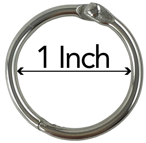 Image of Clipco Book Rings Small 1-Inch Nickel Plated Metal (100-Pack)