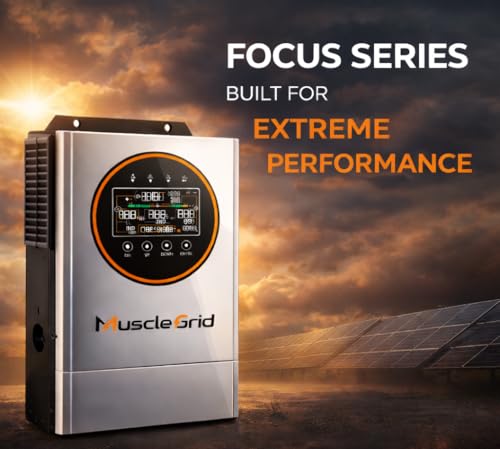 Image of 3KW Focus Series Hybrid Solar Inverter with 6.5 KW Continuous Load 48V /51.2V Batt Sup Upto 800Ah, 13KVA Surge, 9KW PV Input, Net Metering, BIS Certified SPGS