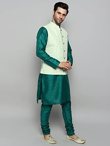 Image of Uri and MacKenzie Men's Silk Blend Kurta Pajama with Designer Ethnic Nehru Jacket /Modi Jacket
