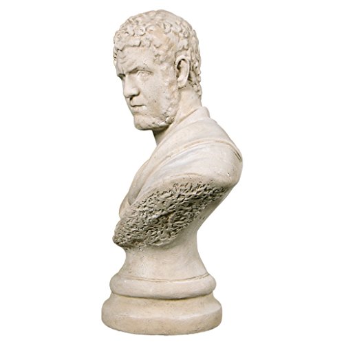 Design Toscano Caracalla, Roman Emperor Marcus Aurelius Sculptural Bust, Antique Stone #TOP5