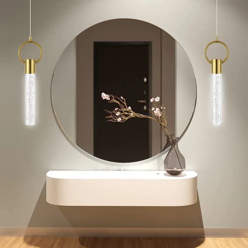 Mateyrie 3-Light Gold Pendant Lights Kitchen Island Modern Pendant Lighting Led Crystal Hanging Light Fixture Bubble Island Lights 8W Neutral Lights #TOP4