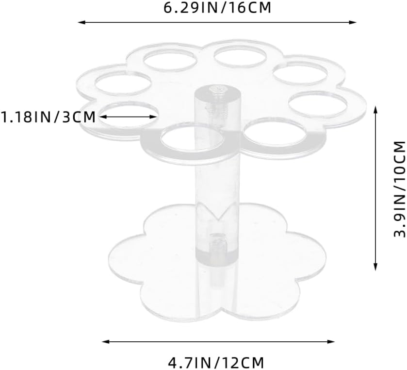 DOITOOL Acrylic Ice Cream Cone Holder Stand, 8 Hole Ice Cone Clear Display Rack, Single Layer Dessert Food Stand for Waffle, Sushi Hand Roll, Popcorn, Cotton Candy, for Party Wedding Birthday