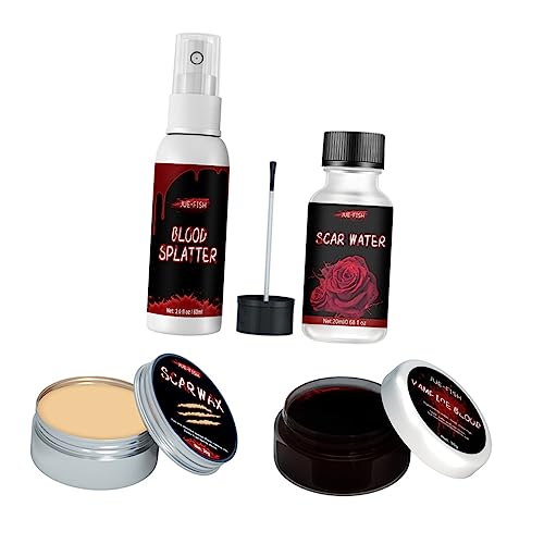 Ipetboom 4 Piezas Cera Para Cicatrices Cera Para Modelar Cera Para La Piel De La Herida Herramienta De Maquillaje Sangre Falsa De Terror Sangre De Halloween Gel De Fiesta Plasma