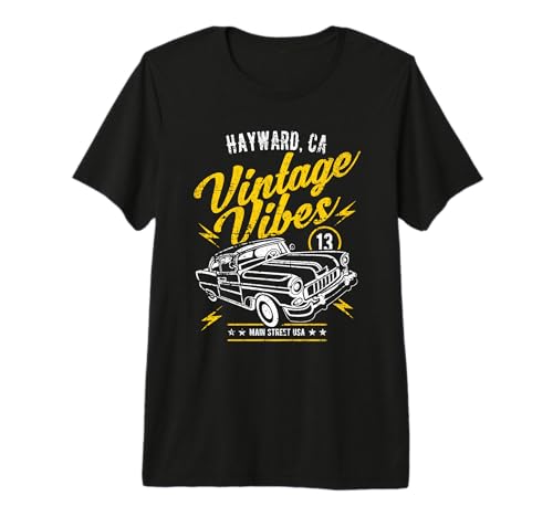 Hayward CA USA Vintage Vibes Classic Car Distressed Design Premium T-Shirt