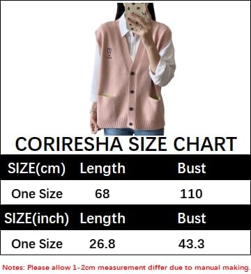 CORIRESHA Girl Cute Cat Rabbit Embroidered Sweater Vest Button Sleeveless Knit Cardigan - Image 4