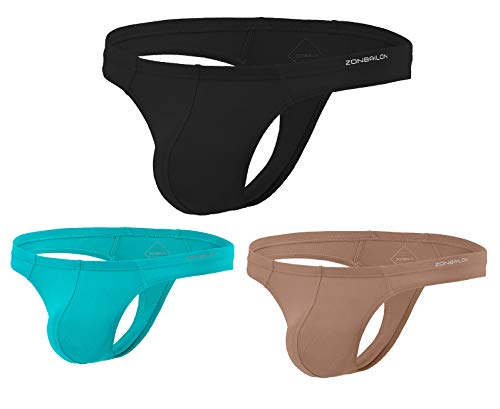 Zonbailon Bamboo Mens Thong Underwear Breathable Man Thongs Low Rise G-String 3-Pack 3Xl #TOP17