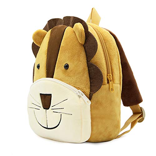 Children Toddler Preschool Backpack Plush Animal Cartoon Backpack Baby Kids School Satchel Travel Lunch Bags(Lion)2