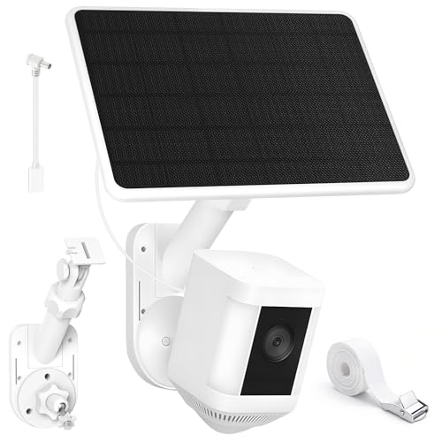 Ring Solar Panel with 2-in-1 Camera Mount for Ring Spotlight Cam Plus/Pro(Battery)/Ring Stick Up Cam/Outdoor Cam Plus(Battery) 360 Adjustable 6W Solar Charger Wall/Pole Mount for Outdoor Cameras