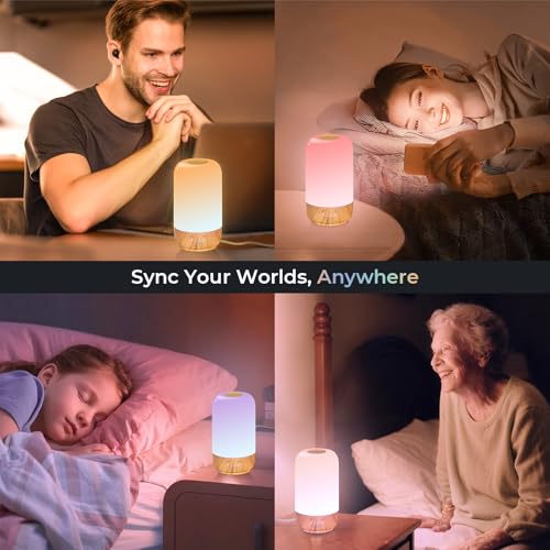 Image of Tikkitouch Long Distance Lamps Set of 2, Long Distance Gift for Couples, Mom, Family & Friends, WiFi and Bluetooth Setup, Share a Touch Across Any Distance