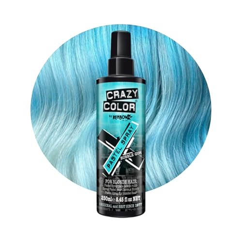 Image of Crazy Color Bubblegum Blue Temporary Pastel Hair Spray | Baby Blue Pigment. 1-3 washes. 250ml.