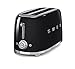 Smeg TSF02BLUS 50's Retro Style Aesthetic 4 Slice Toaster, Black