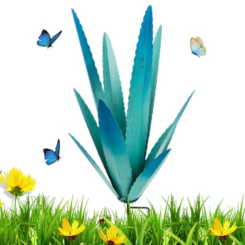 Metal Garden Agave - Decoraciones Estatuas De Planta, Metal Yard Art | Escultura De Agave Para Jardín Desde, Participación De La Escultura De Flores Al Aire Libre Para Patio, Estatua Decorativa Del