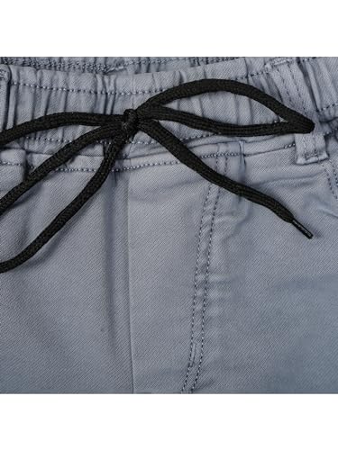 Image of Boys Regular fit Shorts, Elastic with Drawstring Waistband, Stretchable Soft Cotton Denim, Solid, Above Knee Length