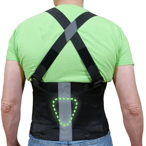 KORESIDE Back Brace for Men and Women | Lumbar Support for Lifting at Work & Lower Back Pain Relief | Heavy-Duty Back Support Belt w/Suspenders & Lumbar Pad | (XL) 36