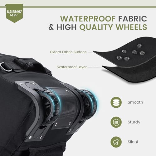 KSIBNW Rolling Duffel Bag with Wheels and Handle, 4 In 1 Tactical 86L Military Backpack with Hidden Straps,Waterproof Wheeled Large Duffle Bag for Travel,Durable MOLLE Luggage for Men & Women, Black3